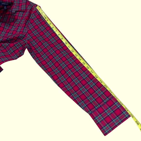 Land’s End Tartan Plaid Popover Size 14 Fall Holiday Classic Casual Long Sleeve - Picture 4 of 15